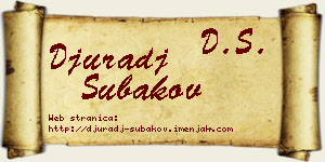 Đurađ Subakov vizit kartica
